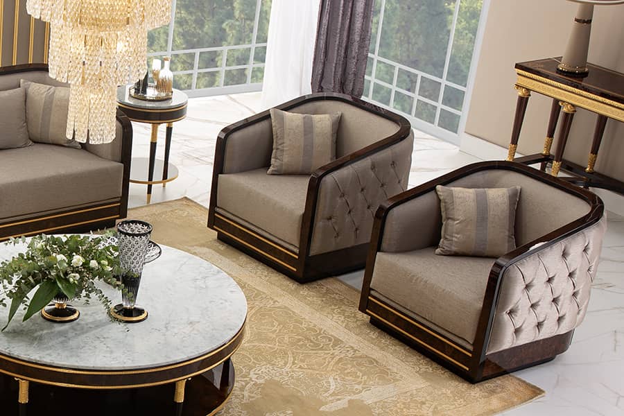 ghế sofa nỉ tân cổ điển sang trọng tinh tế