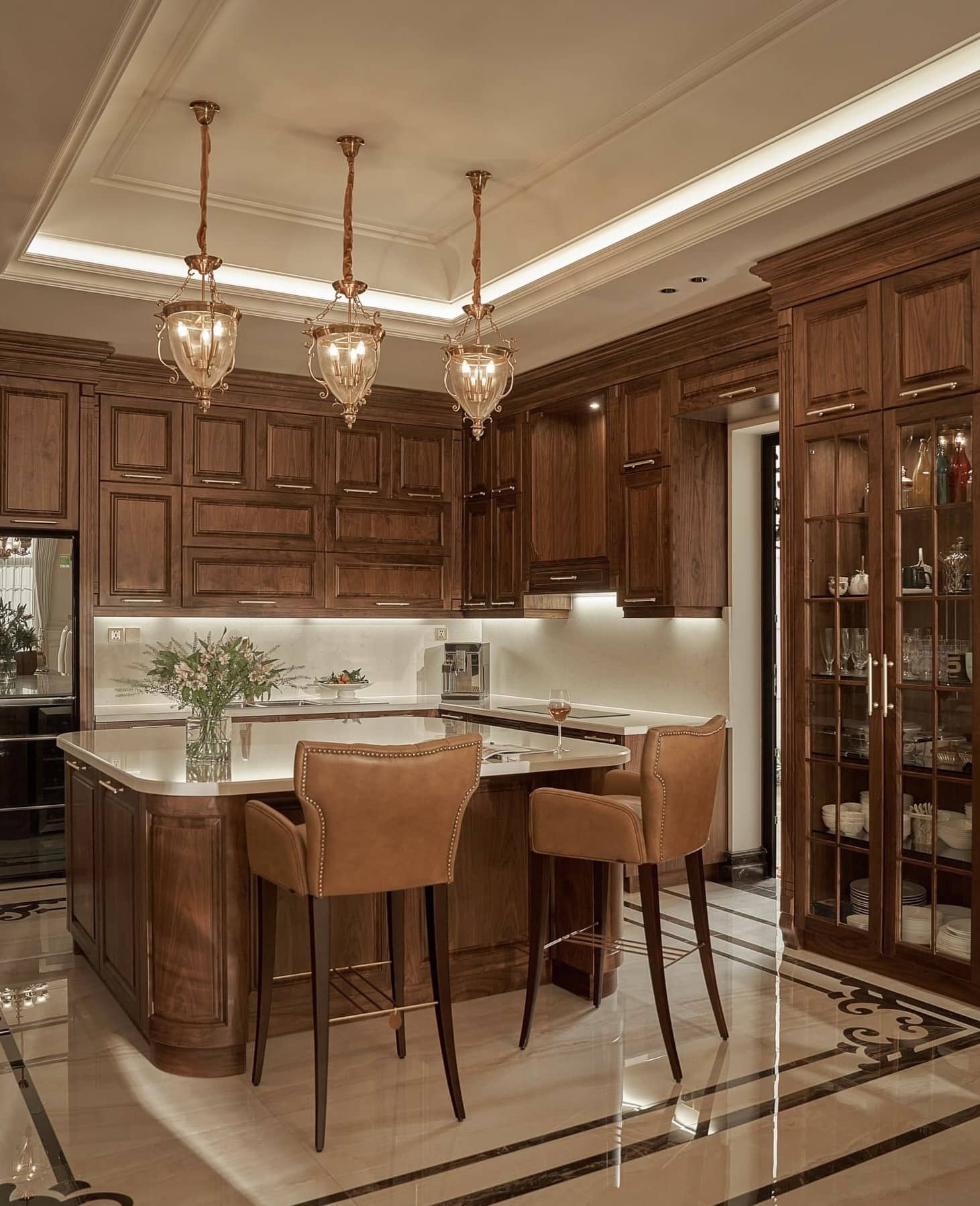 nội thất phòng khách kết hợp phòng thờ