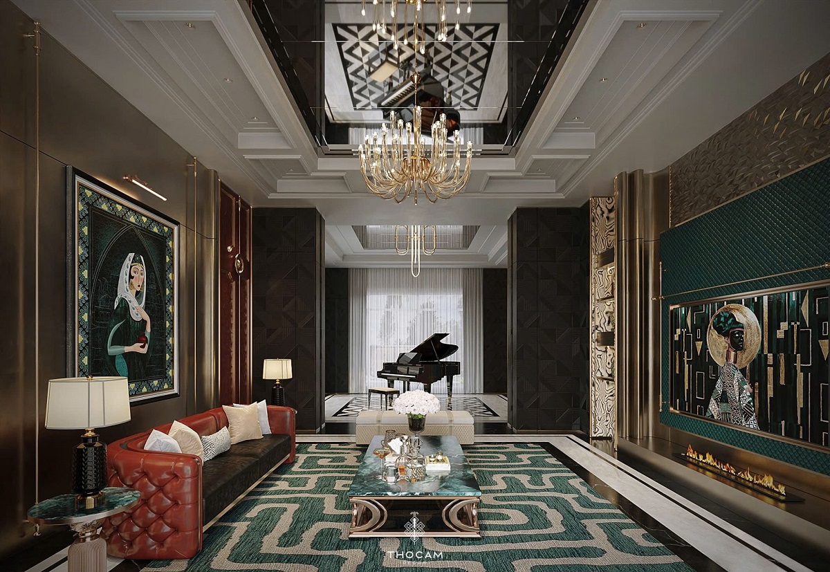 ghế sofa da cao cấp tinh tế sang trọng - thổ cẩm dêcor