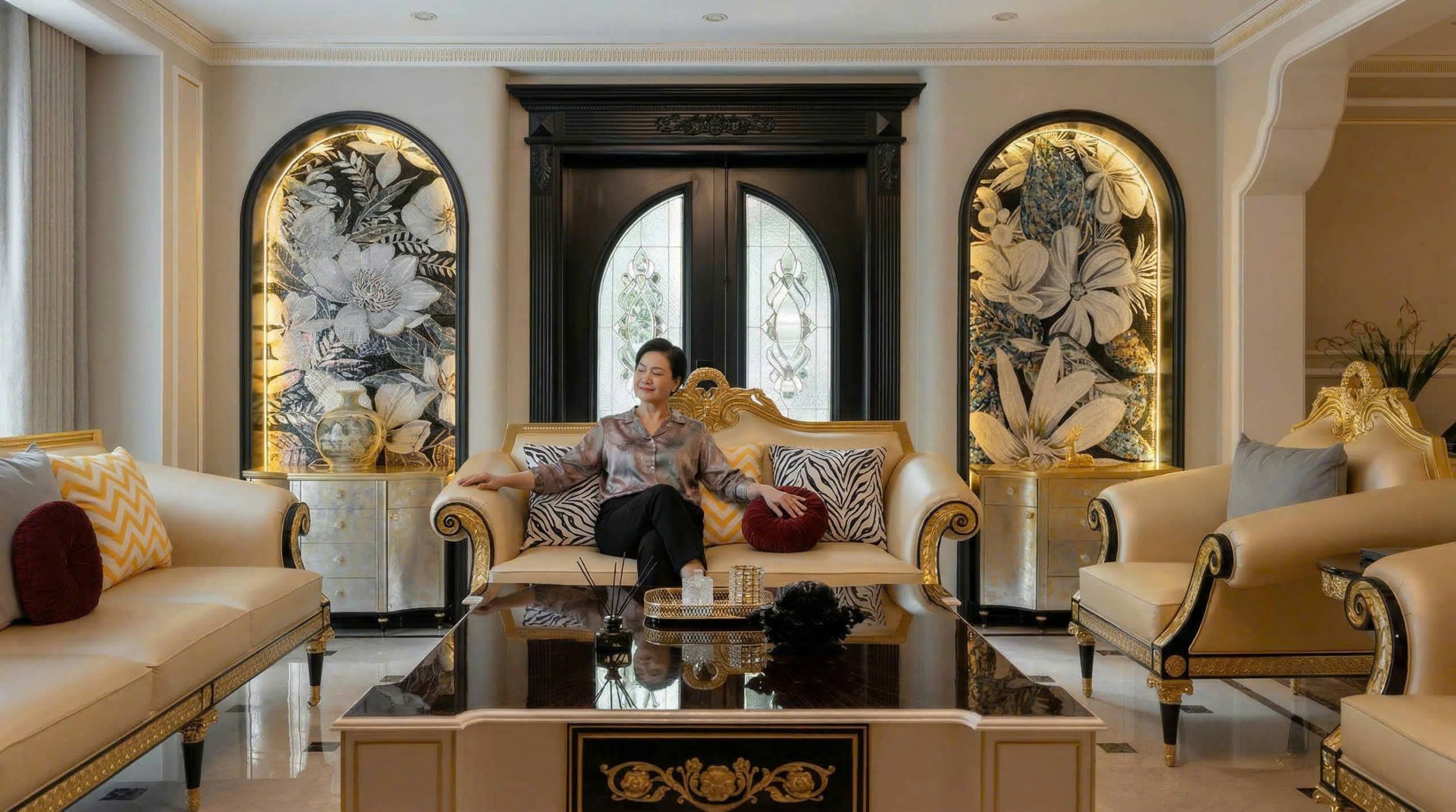 sofa da tân cổ điển luxury mariner đẳng cấp