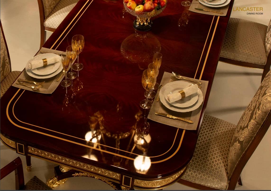 bàn ghế phòng ăn tân cổ điển đẹp luxury phong cách châu âu - thổ cẩm decor