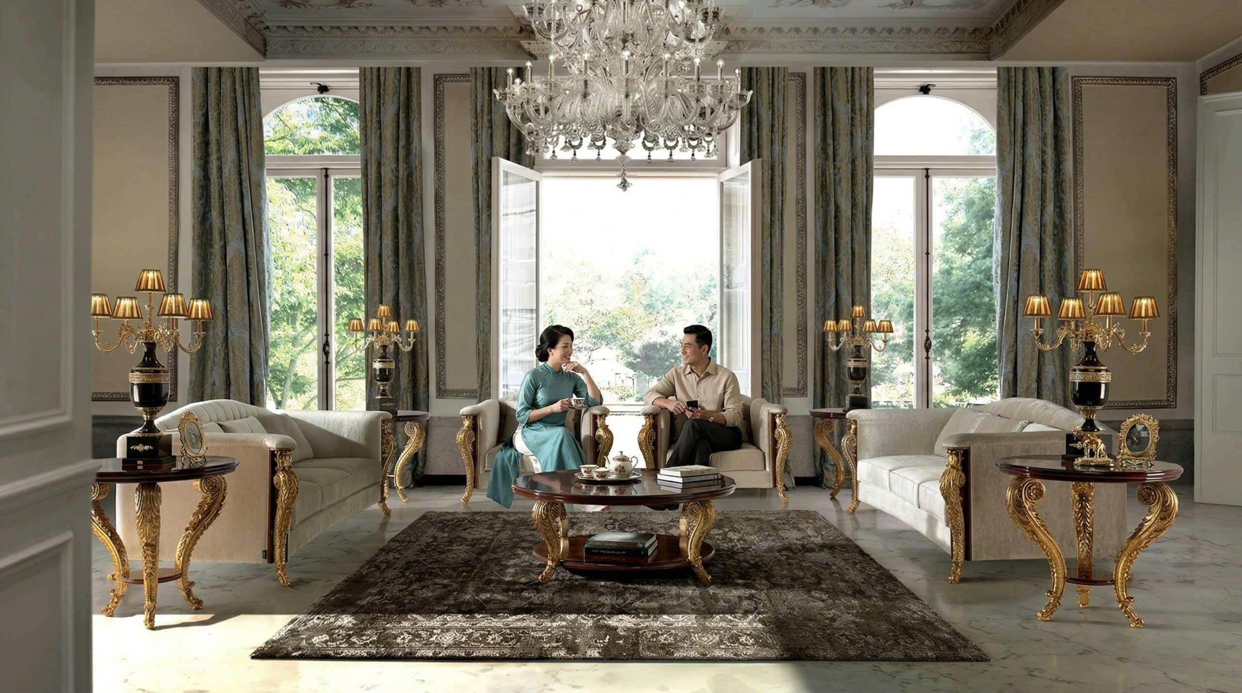 mẫu ghế sofa tân cổ điển mariner