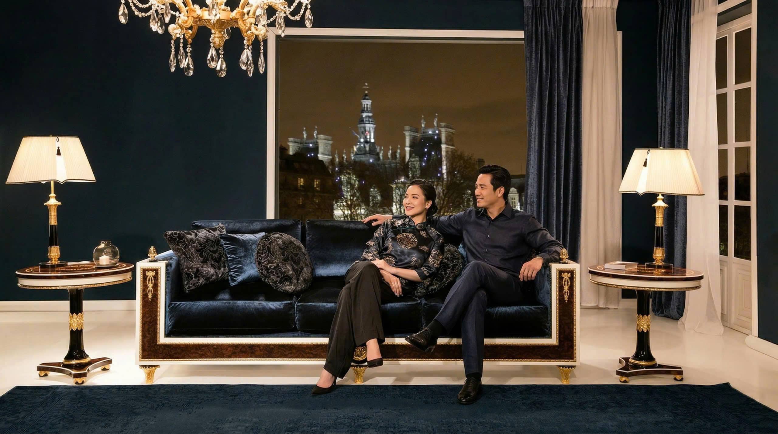 mẫu sofa tân cổ điển đẹp cho villa luxury