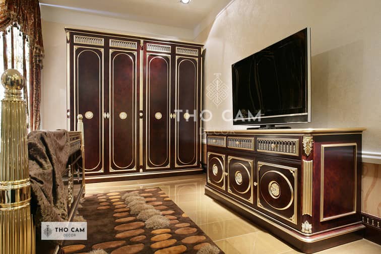phòng khách nhà ống tân cổ điển đẹp tại thổ cẩm decor
