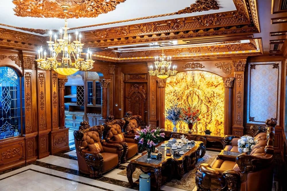 trang trí phòng khách tân cổ điển sang trọng