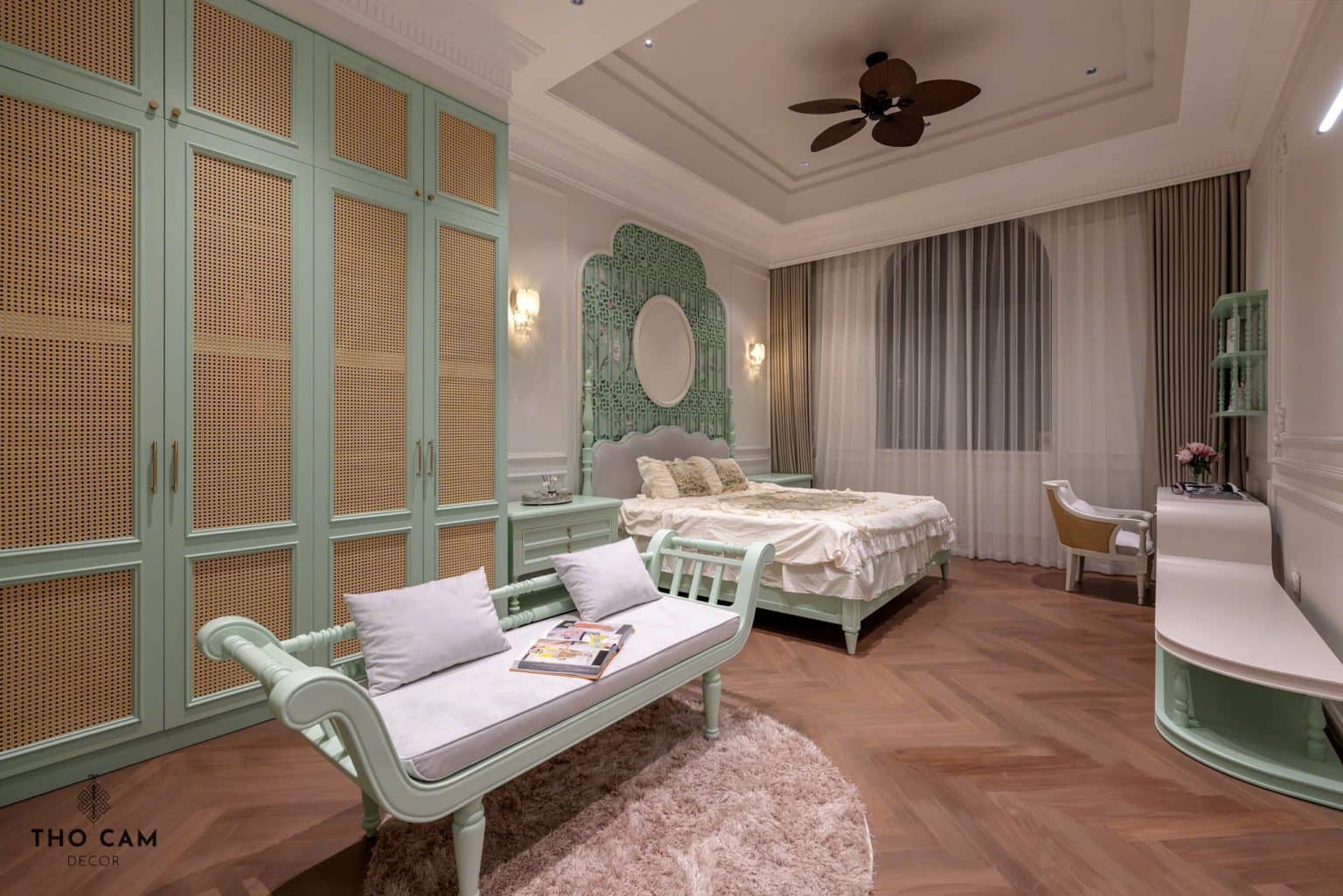 giá thiết kế nội thất nhà phố tân cổ điển thổ cẩm decor