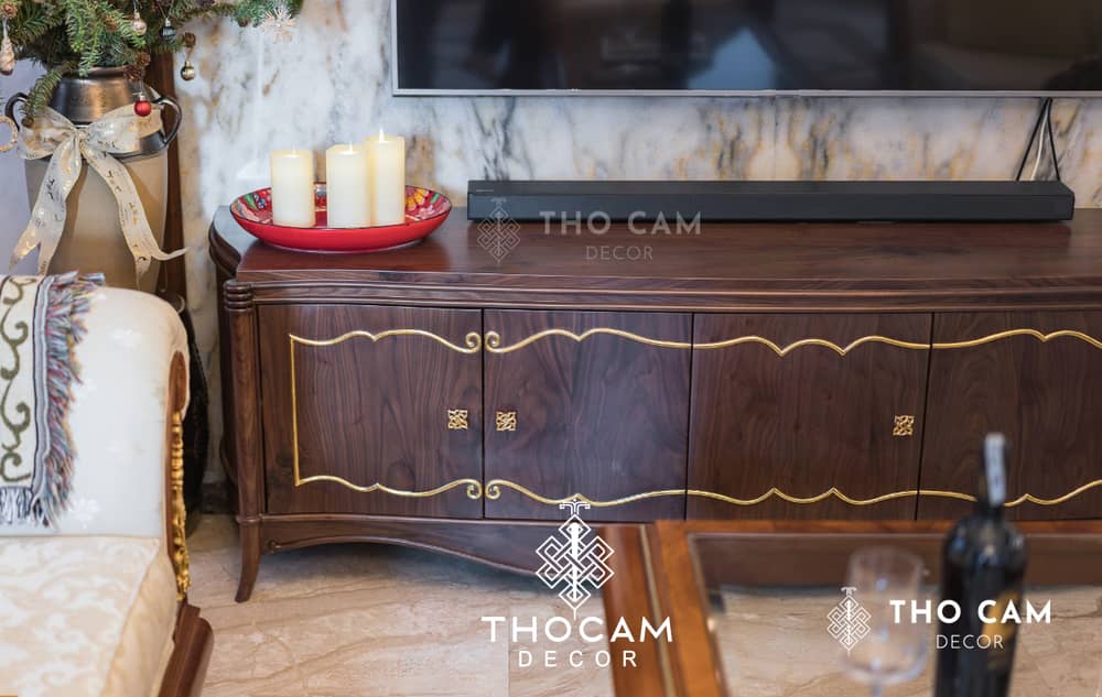 Thiết kế nội thất biệt thự cổ điển phòng khách luxury