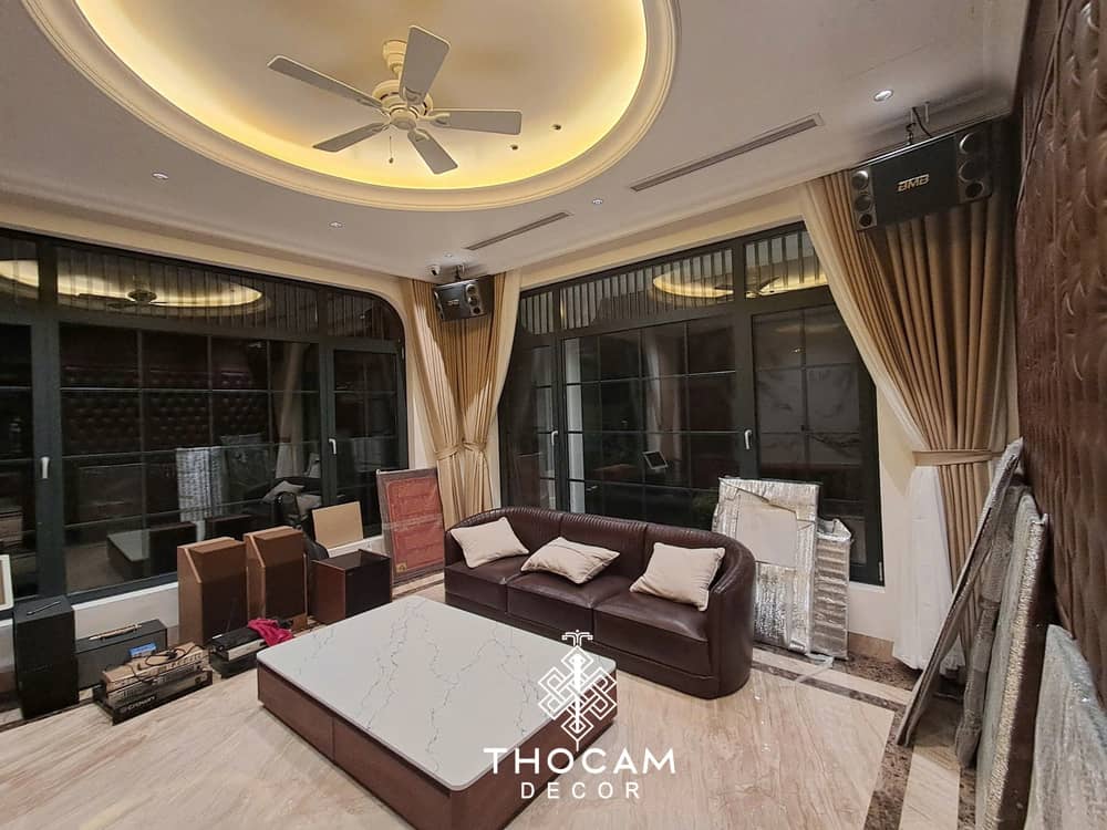 Thiết kế nội thất biệt thự cổ điển phòng khách