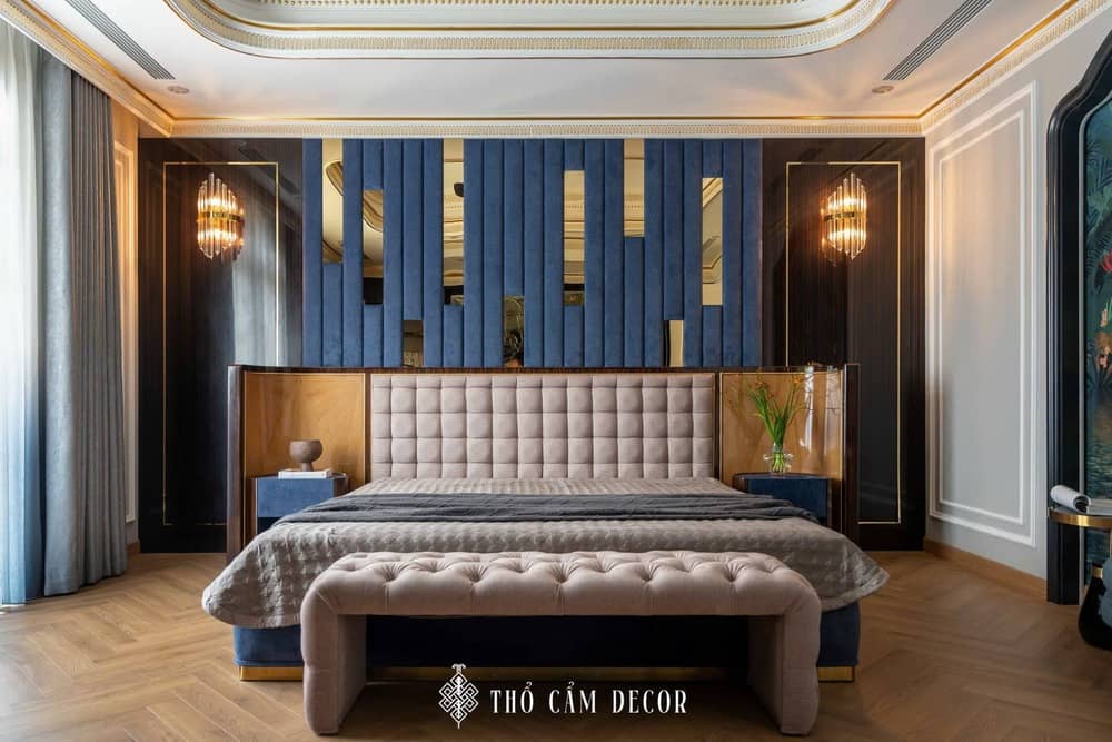 Thiết kế nội thất biệt thự tân cổ điển đẹp cho phòng ngủ luxury
