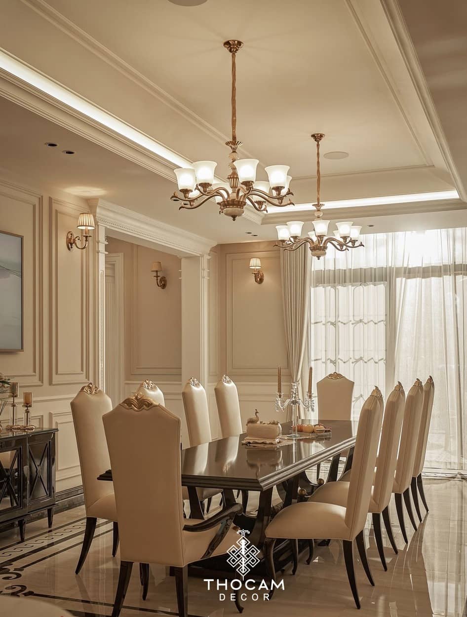 Thiết kế nội thất biệt thự tân cổ điển tại thổ cẩm decor